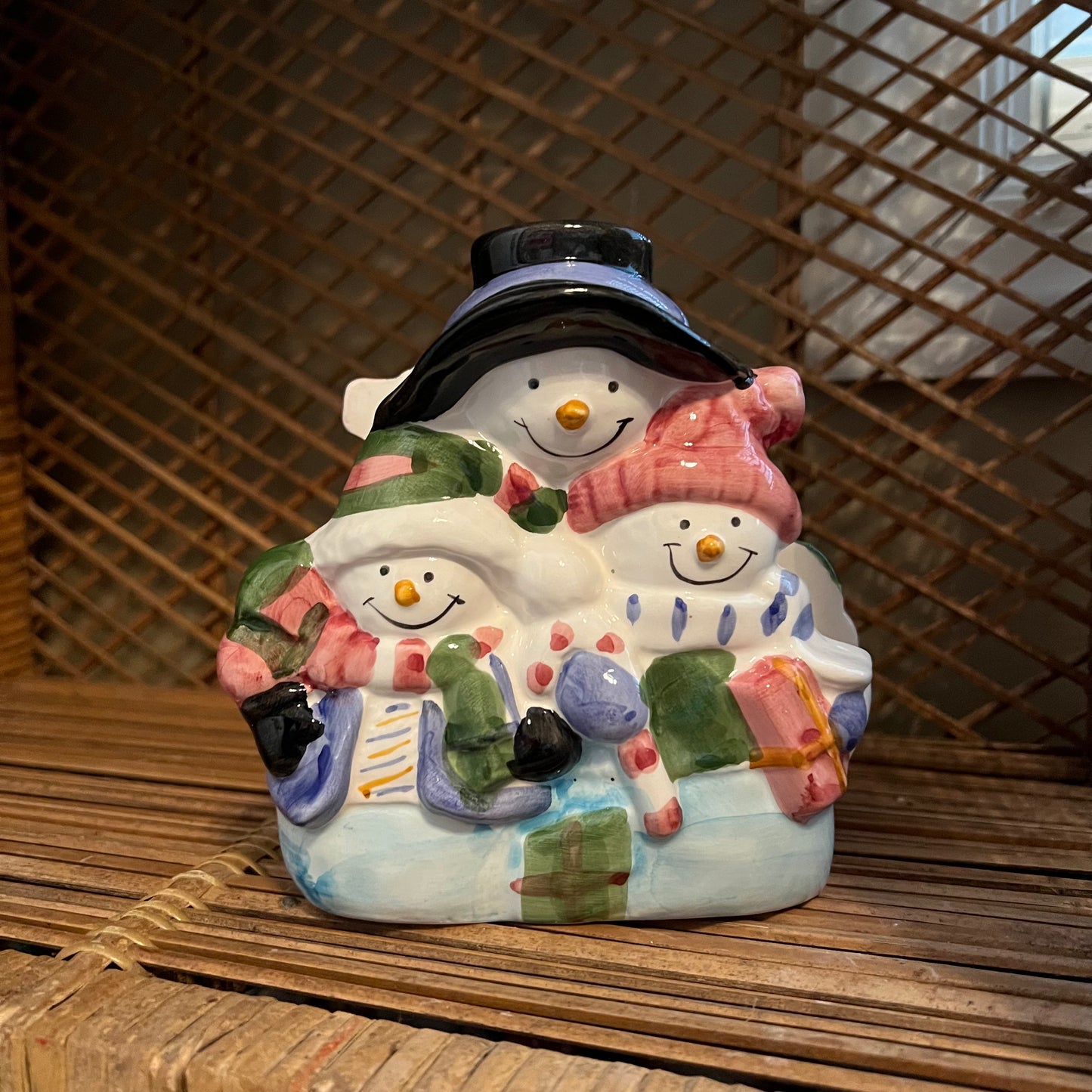 Vintage Snowman Napkin Holder & Salt/Pepper Set