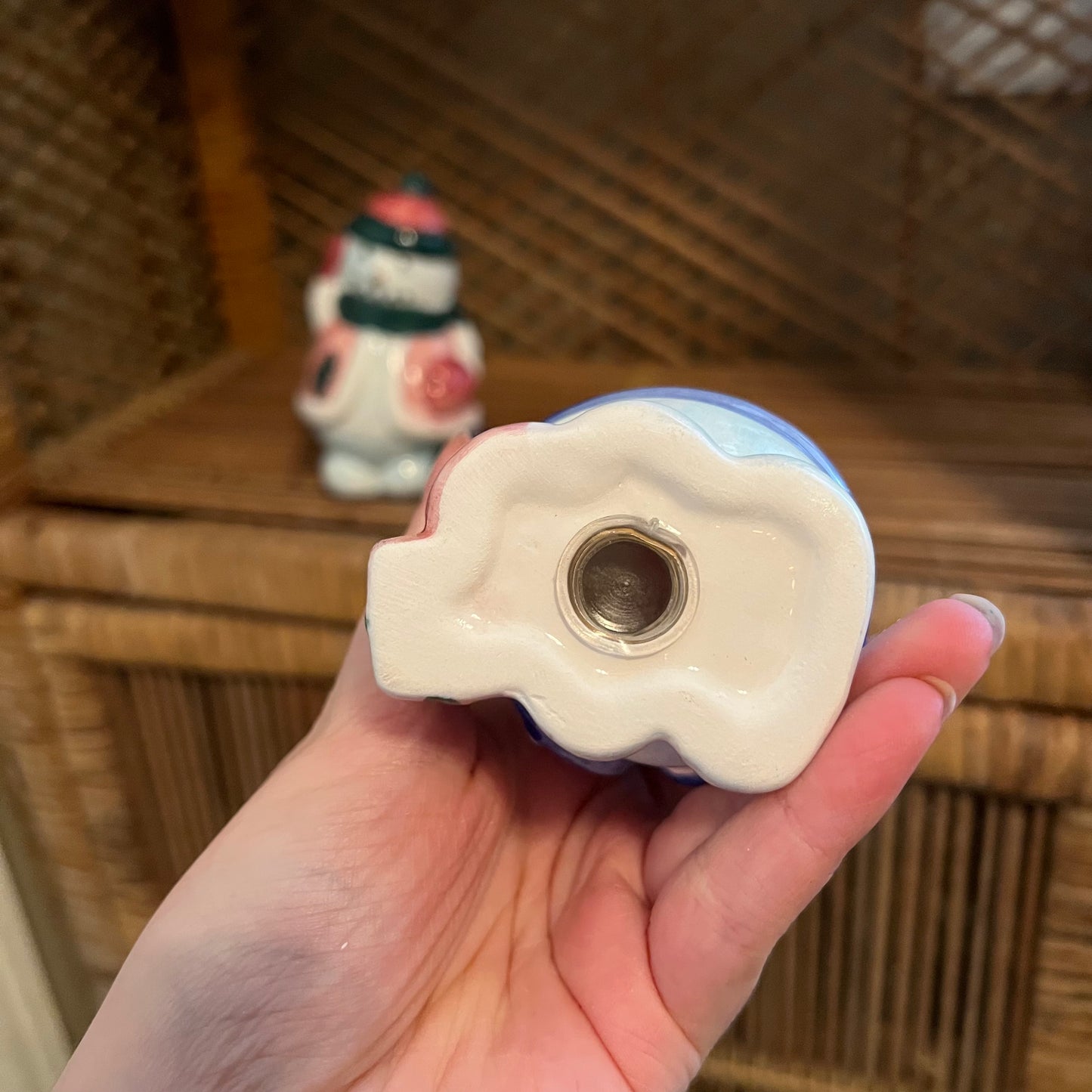 Vintage Snowman Napkin Holder & Salt/Pepper Set