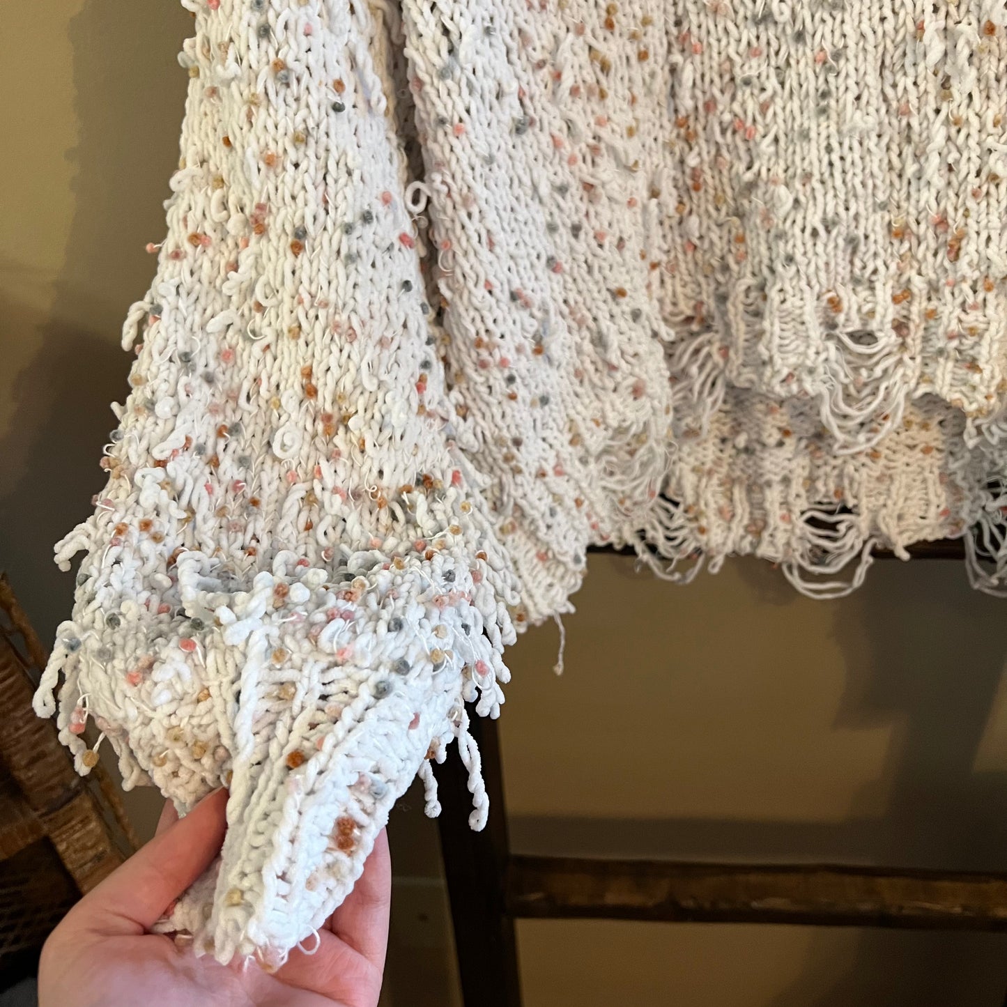 Size Large POL Distressed Sweater