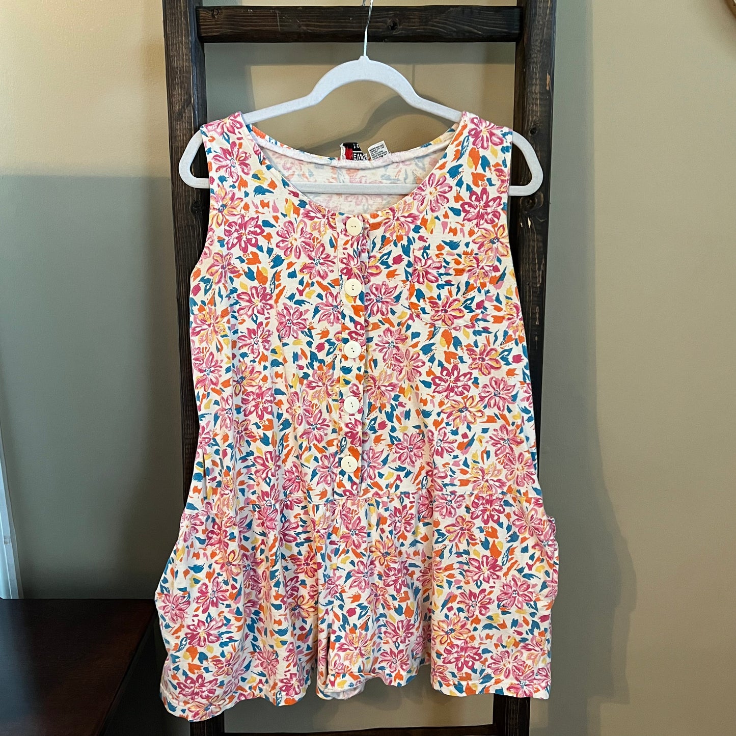 Size Medium New Addition Floral Vintage Romper
