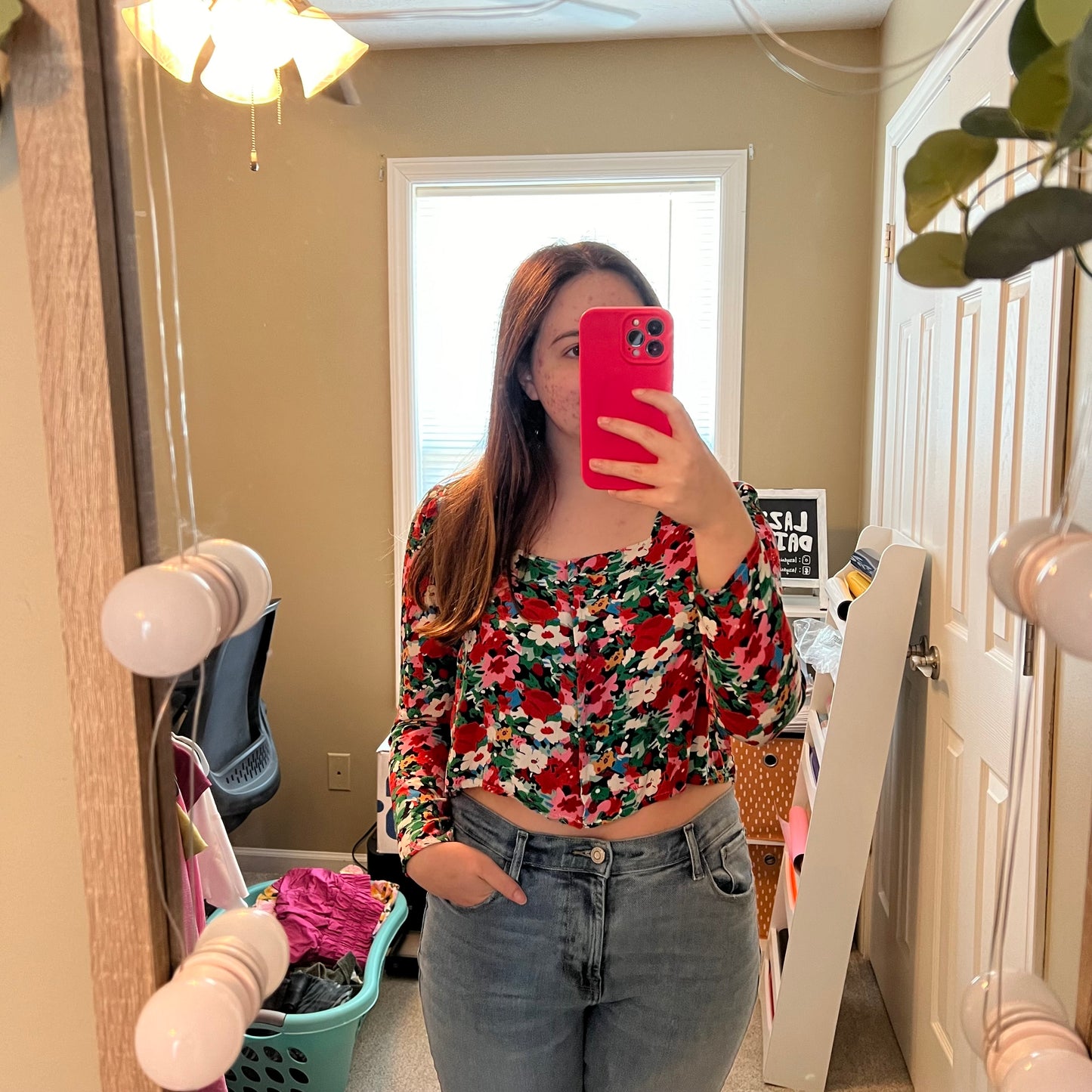 Size Medium Lulu's I.Madeline Floral Crop Top