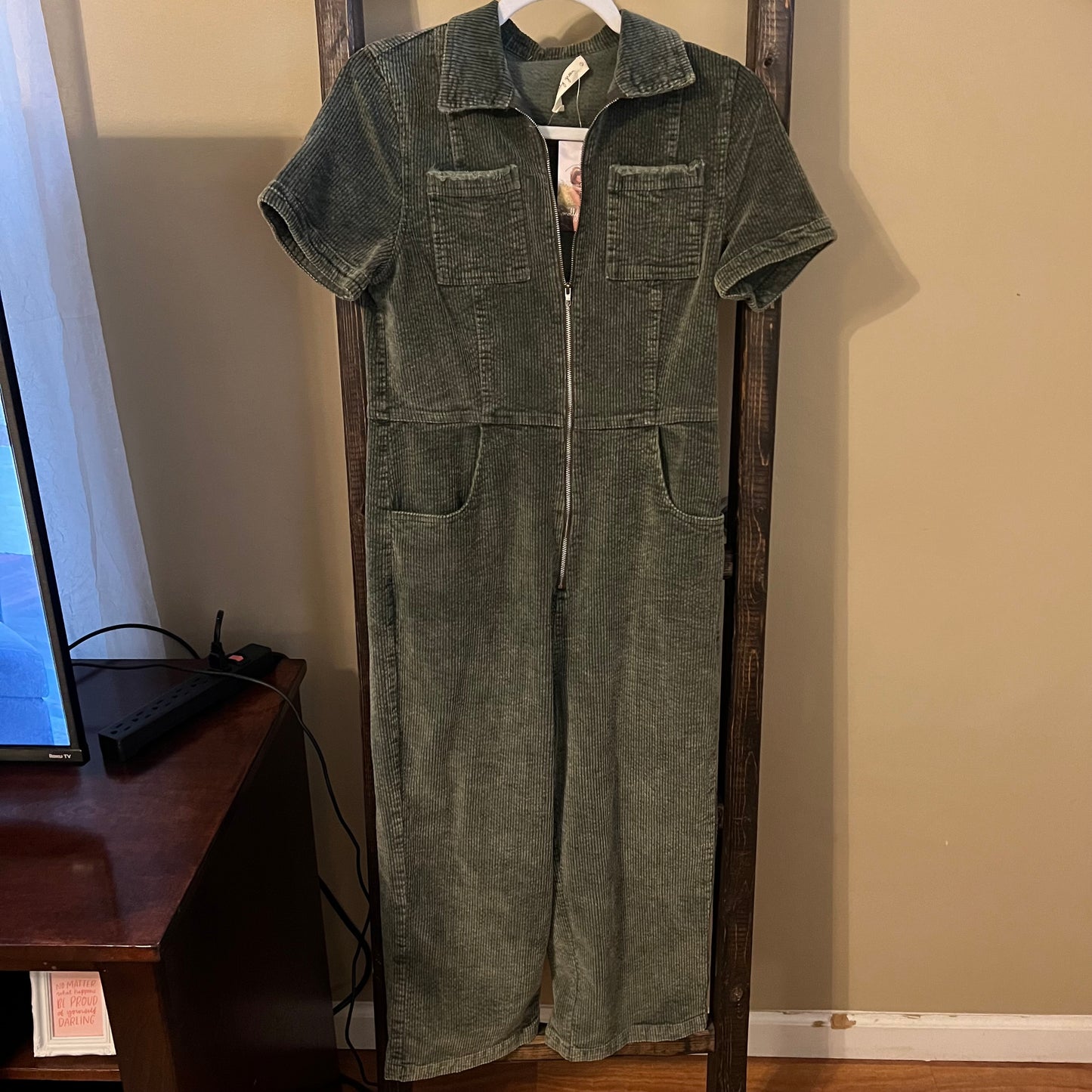 Size Small Molly Green Corduroy Jumpsuit