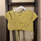 Size Medium Free People Green Linen Wrap Top