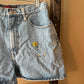 No Excuses Vintage Sunflower Denim Shorts