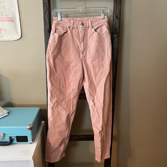 American Eagle Pink Corduroy Mom Jeans