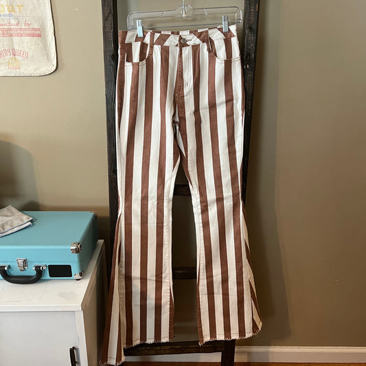 NWT Saints & Hearts Striped Flare Rodeo Jeans