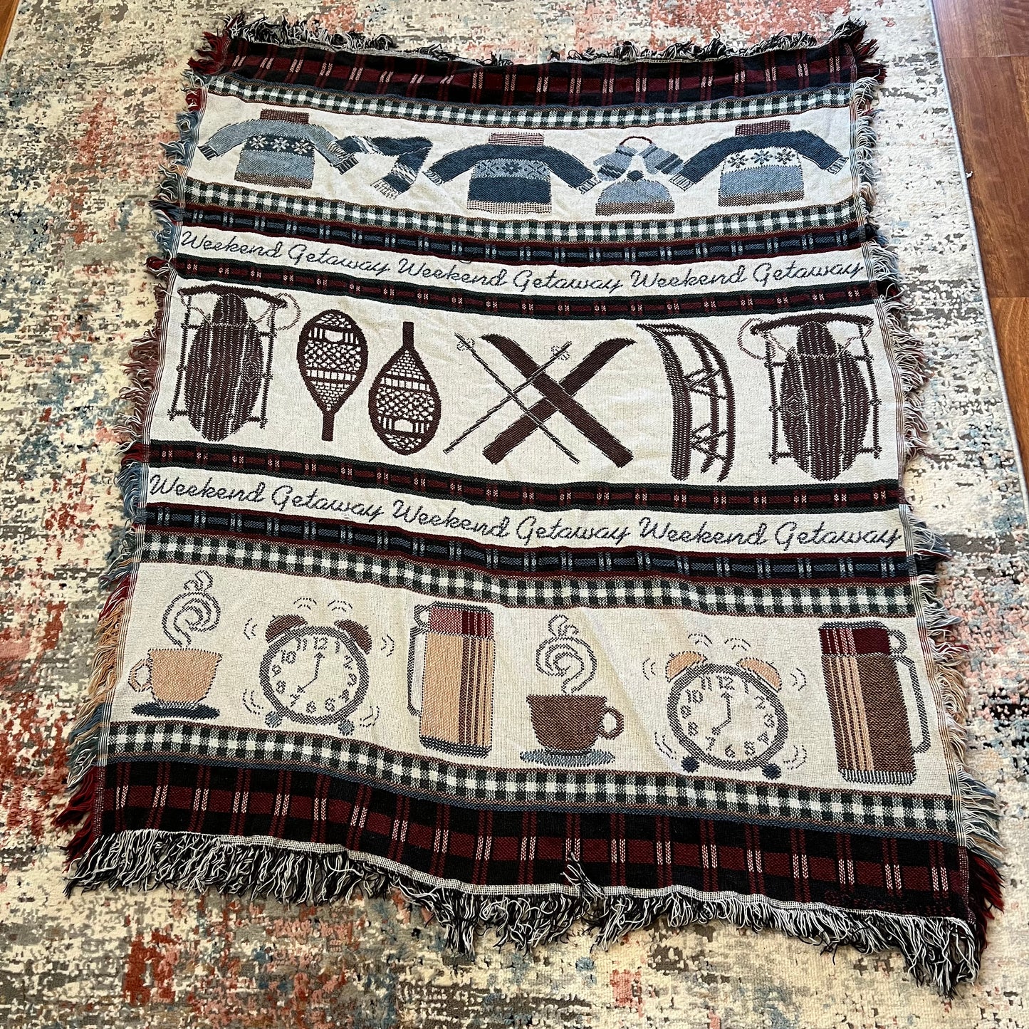 Vintage Weekend Getaway Tapestry Blanket