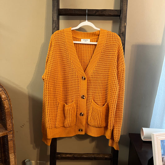 Zenana Orange Sweater Cardigan