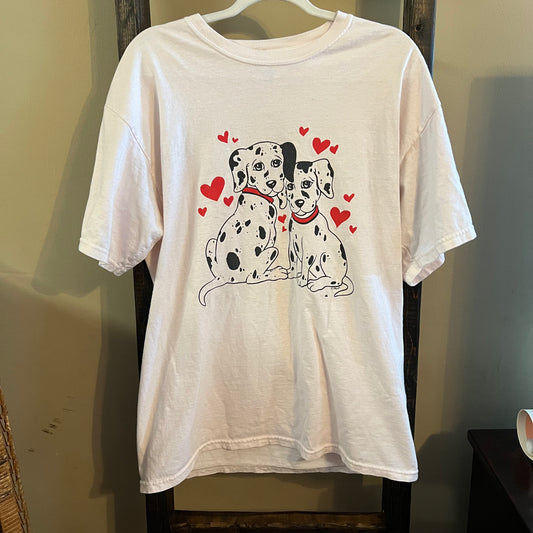 Size Large Vintage Light Pink Dalmatian Graphic Tee