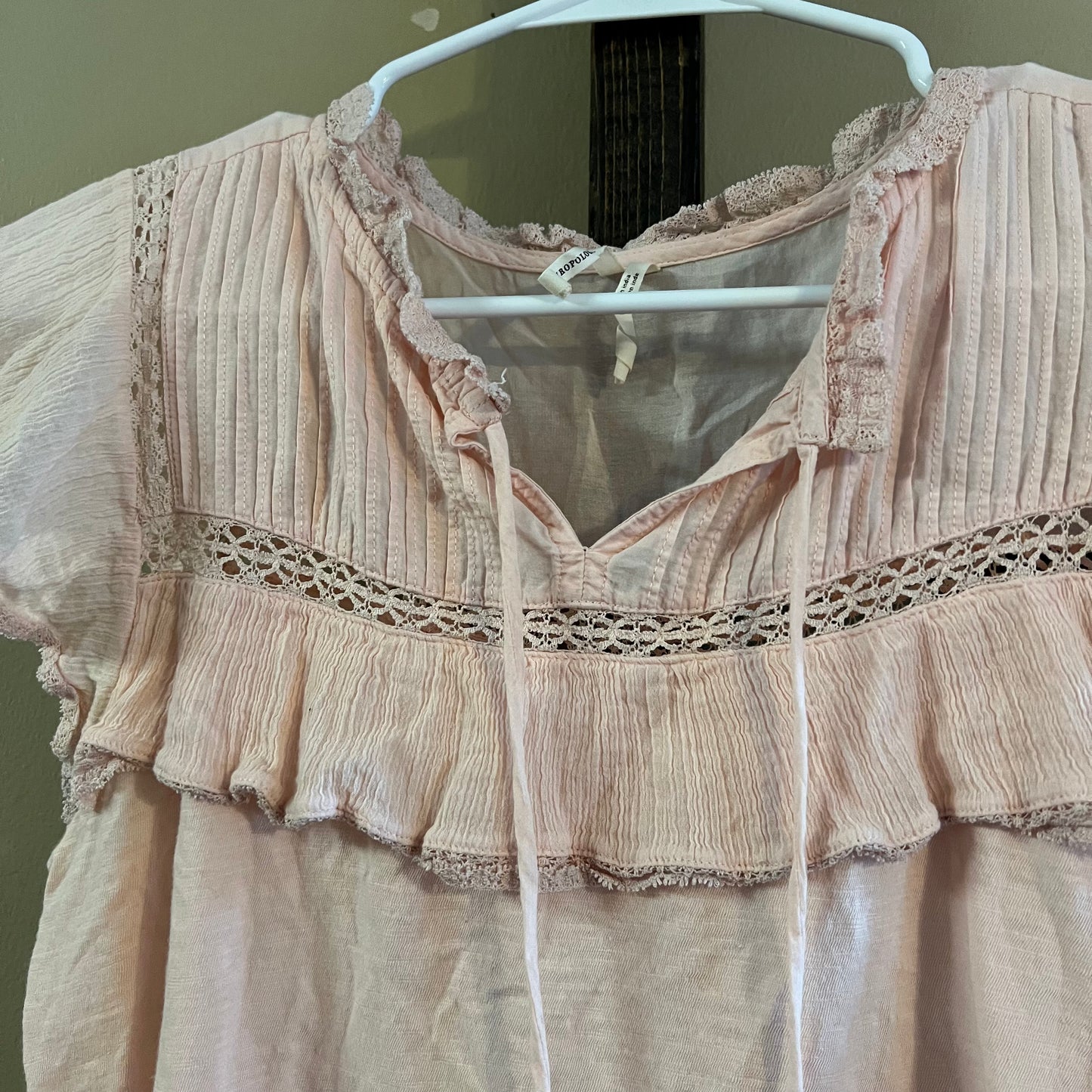 Size Small Anthropologie Pink Tassle Top