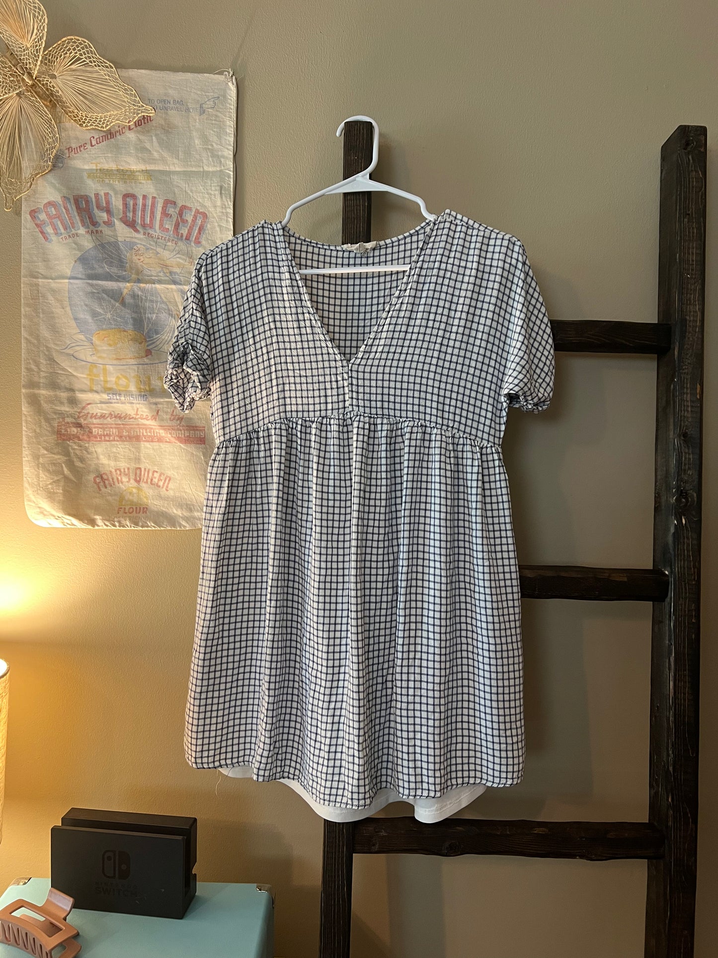 Size Small Entro Gingham Babydoll Dress