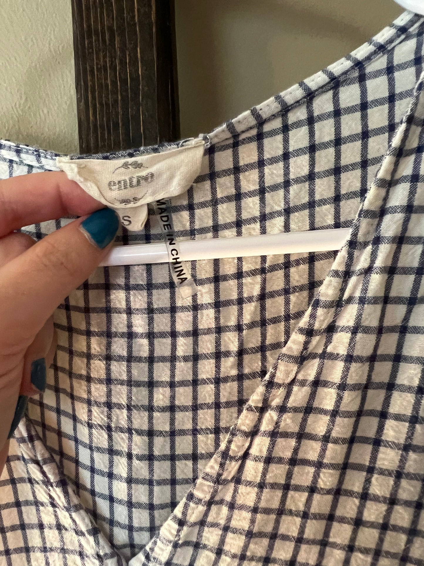 Size Small Entro Gingham Babydoll Dress