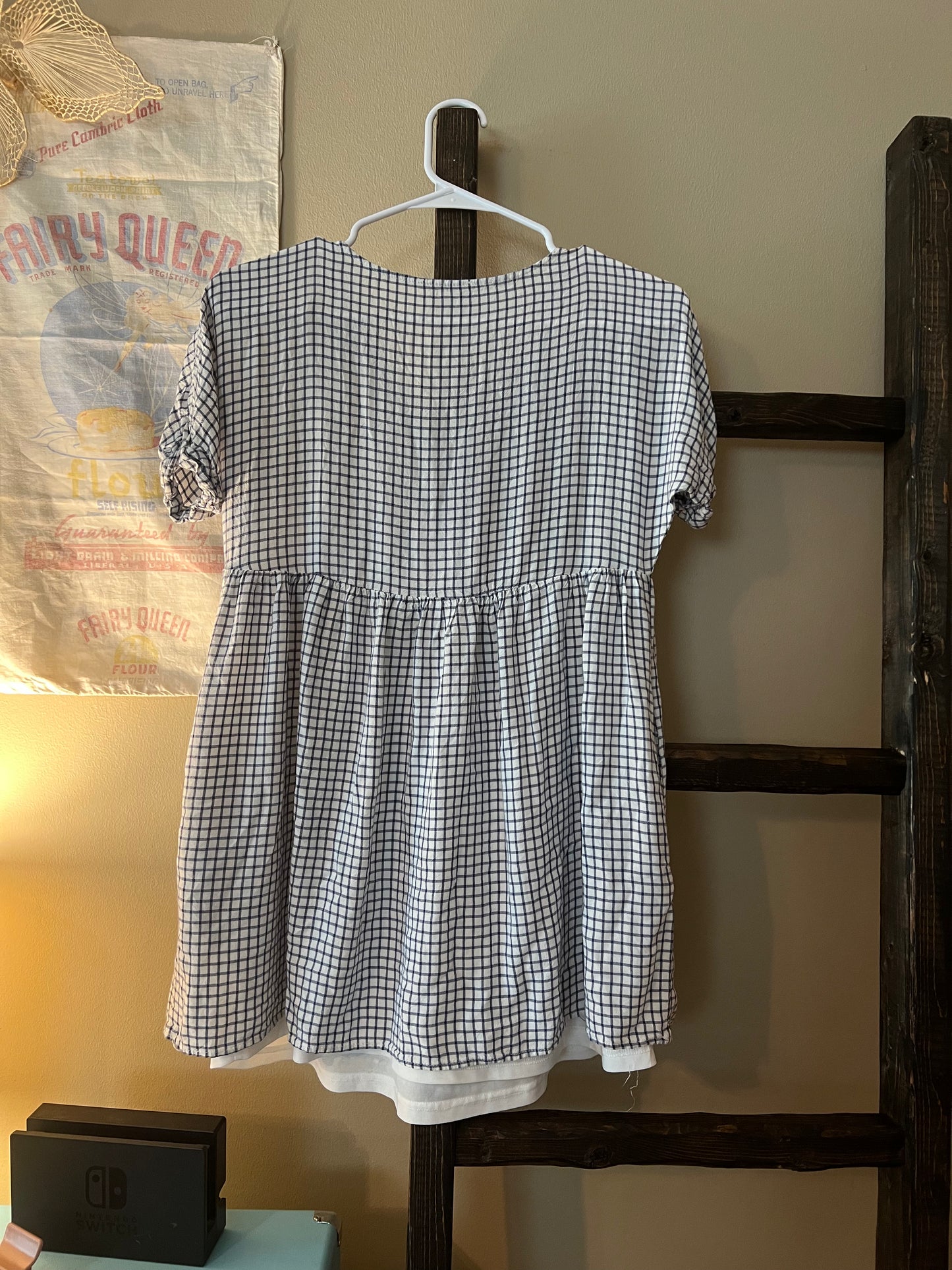 Size Small Entro Gingham Babydoll Dress