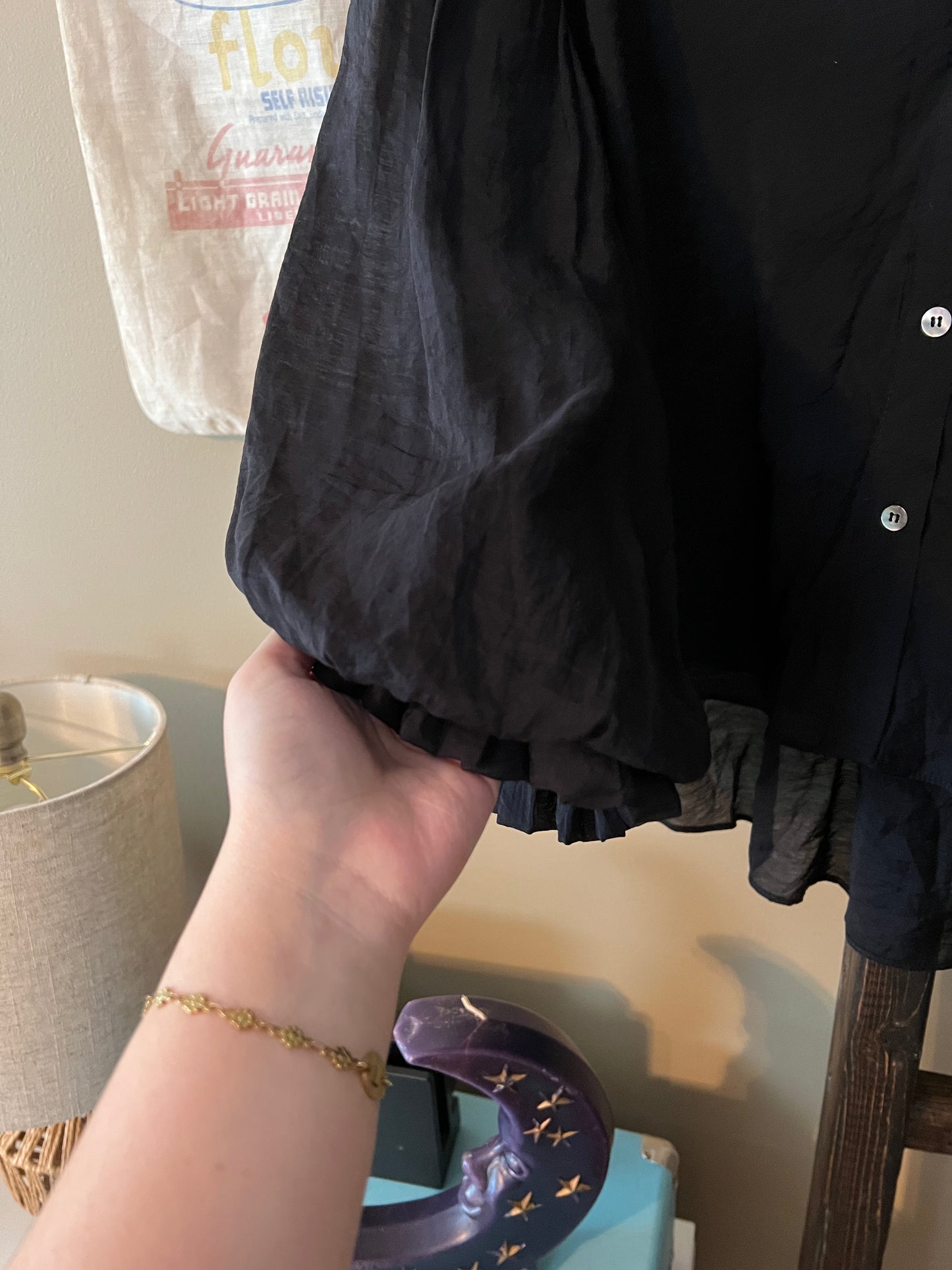 FATE Black Puff Sleeve Blouse