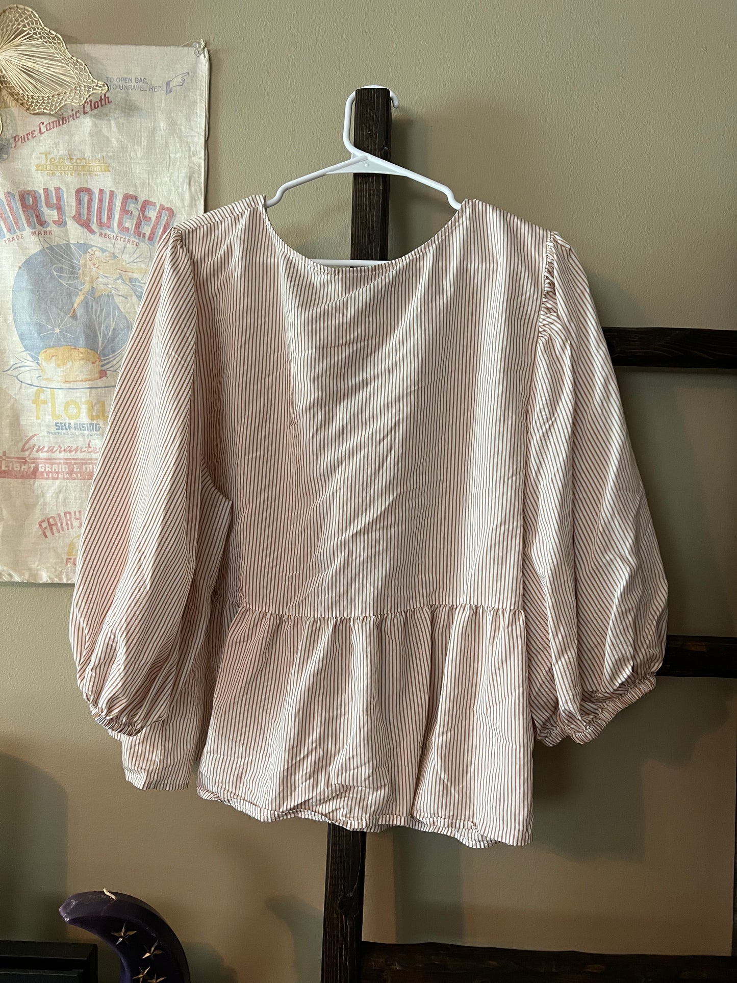 A New Day Striped Bow Tie Blouse