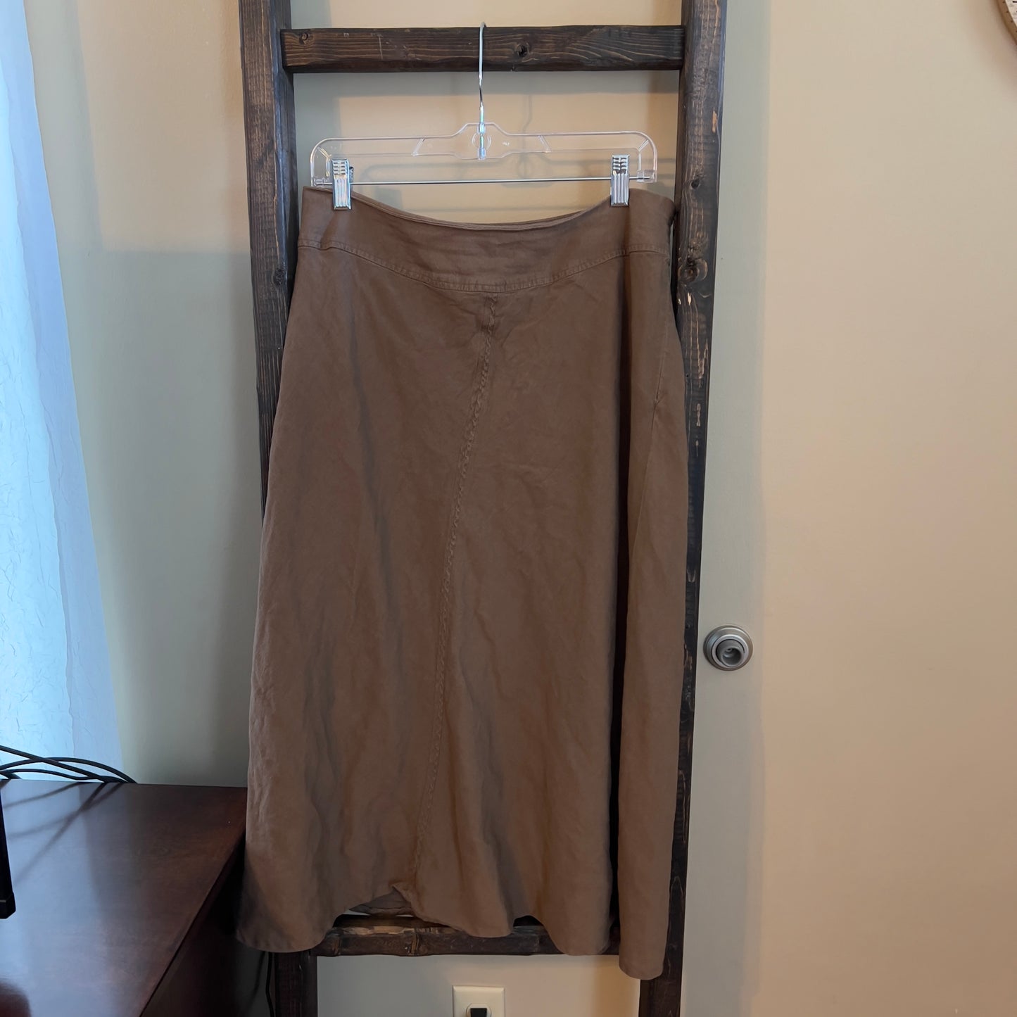 Size 12 Easy 5th Brown Midi Skirt