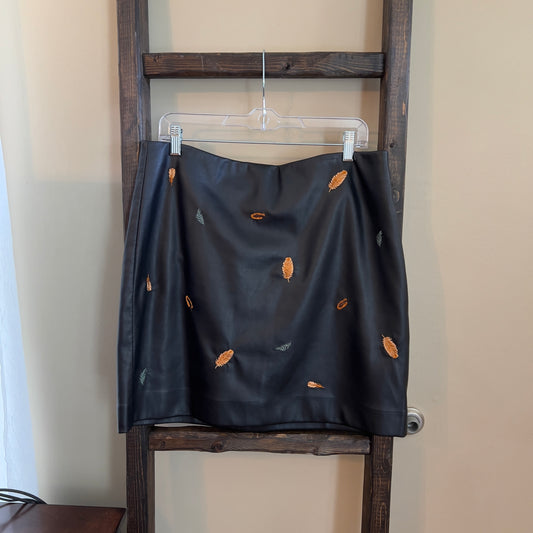 Size 14 Esqualo Faux Leather Print Skirt