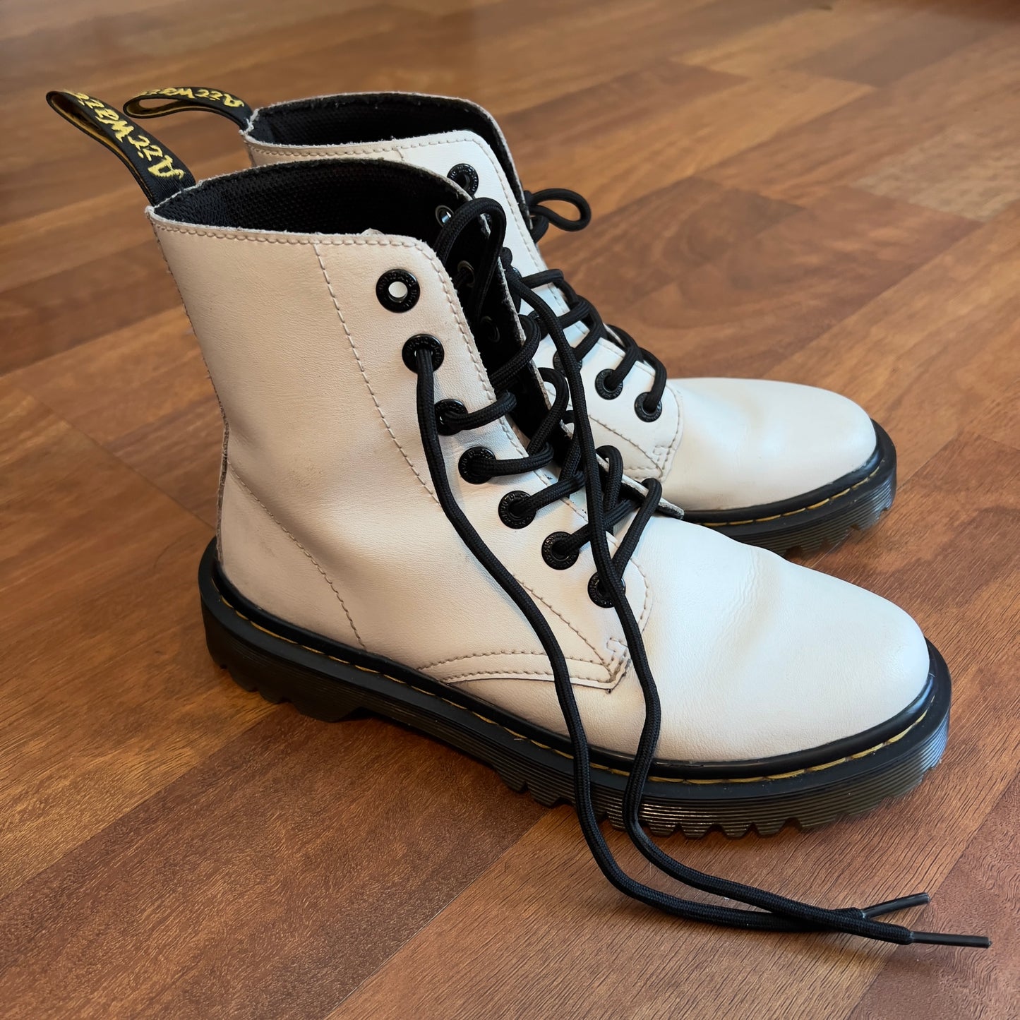 Size 6 Dr. Martens White Luana Boots