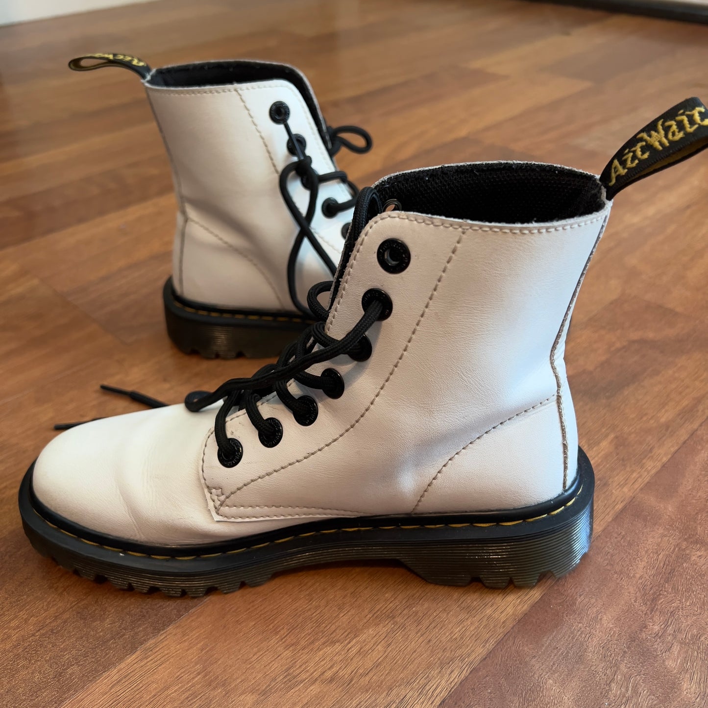 Size 6 Dr. Martens White Luana Boots