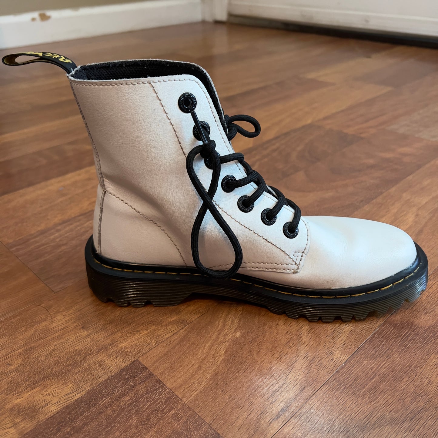 Size 6 Dr. Martens White Luana Boots