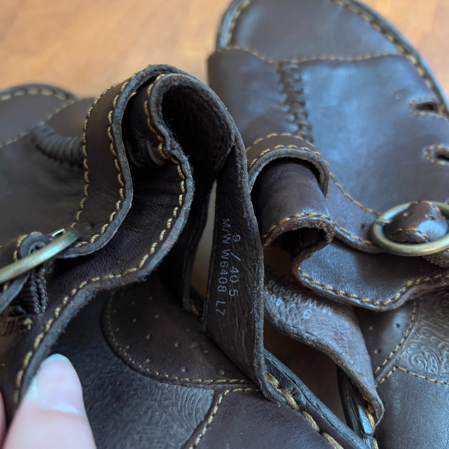 Size 9 Born Brown Leather Clog Heels