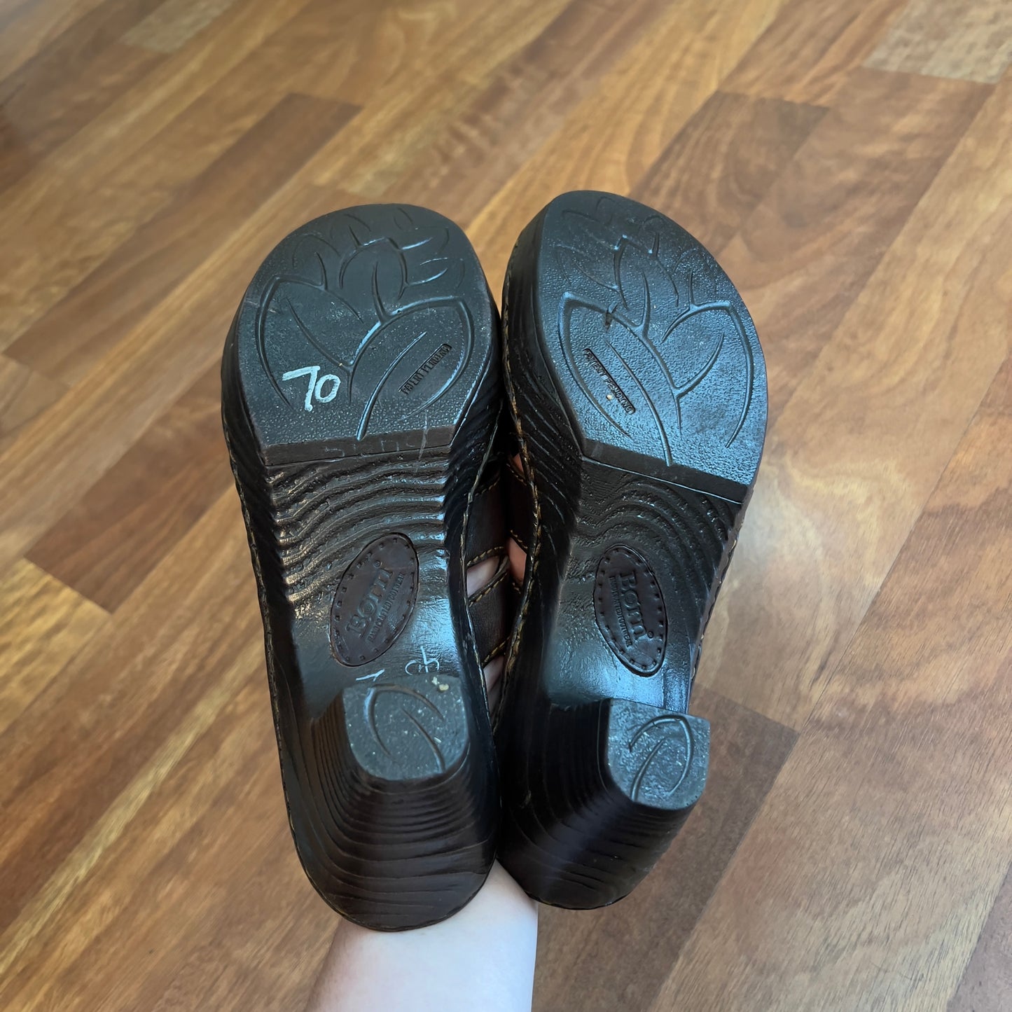 Size 9 Born Brown Leather Clog Heels