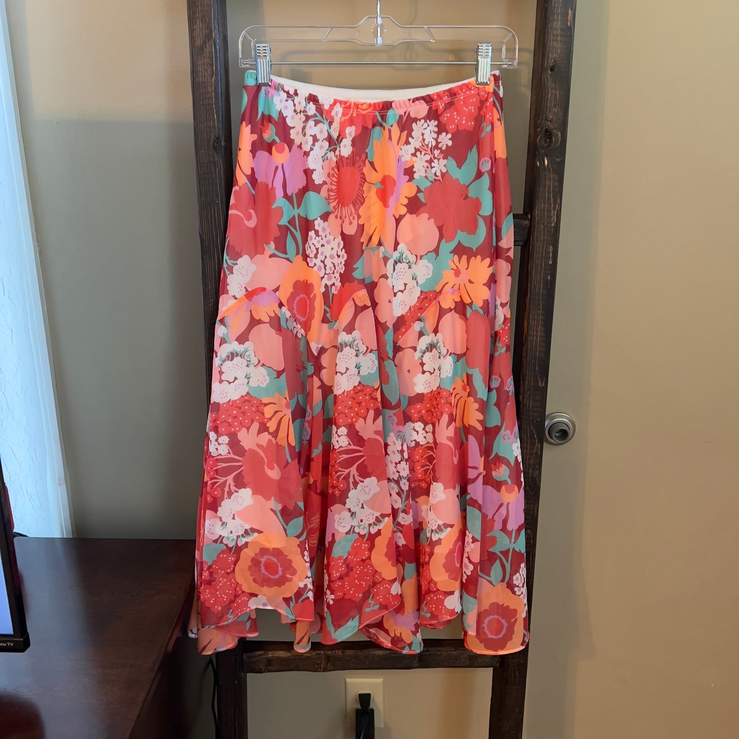 Size Small Bob Mackie Floral Midi Skirt