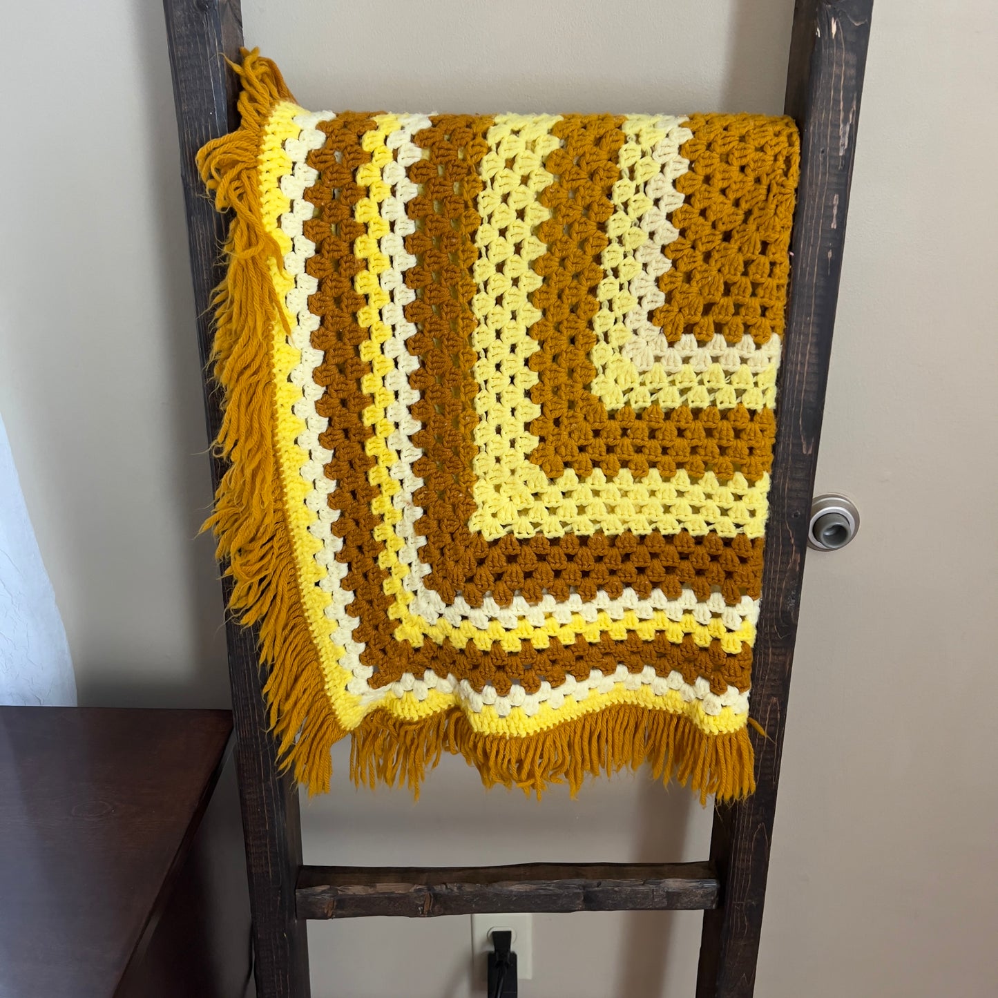 Yellow Granny Square Afghan