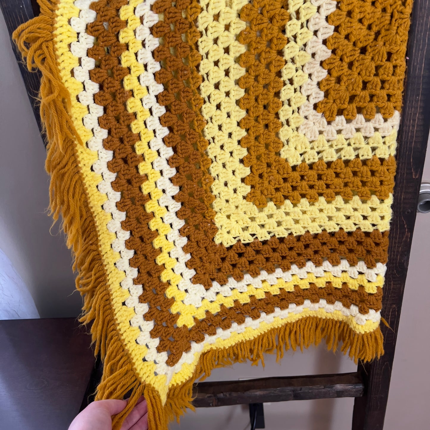 Yellow Granny Square Afghan