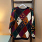 Vintage Ivy Argyle Patchwork Sweater Cardigan