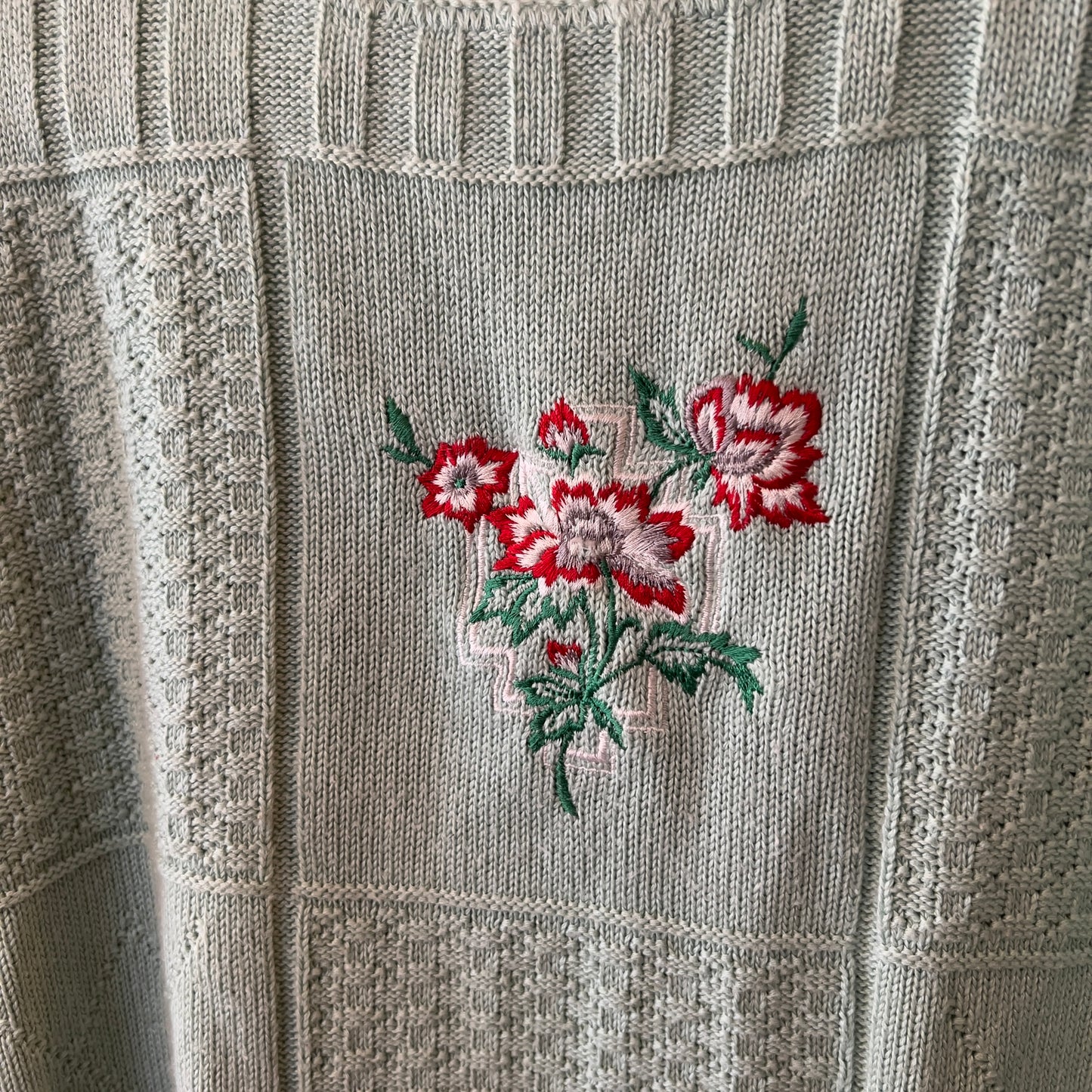 Vintage Embroidered Floral Sweater Tank