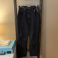 Abercrombie & Fitch Ankle Straight Ultra High Rise Half Leather/Denim Jeans